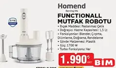 HOMEND FUNCTİONALL MUTFAK ROBOTU HOMEND FUNCTİONALL MUTFAK ROBOTU
